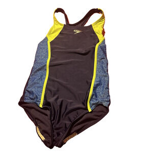 Speedo Girls Youth Racer Back One Piece Swimsuit Size L‎